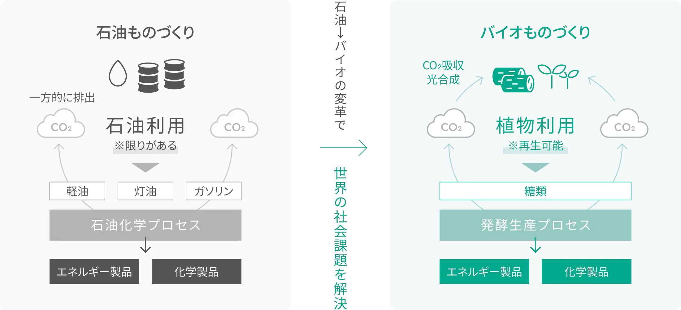 石油→バイオの変革で世界の社会課題を解決